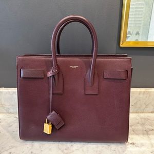 Saint Laurent Sac de Jour Small in Burgundy
